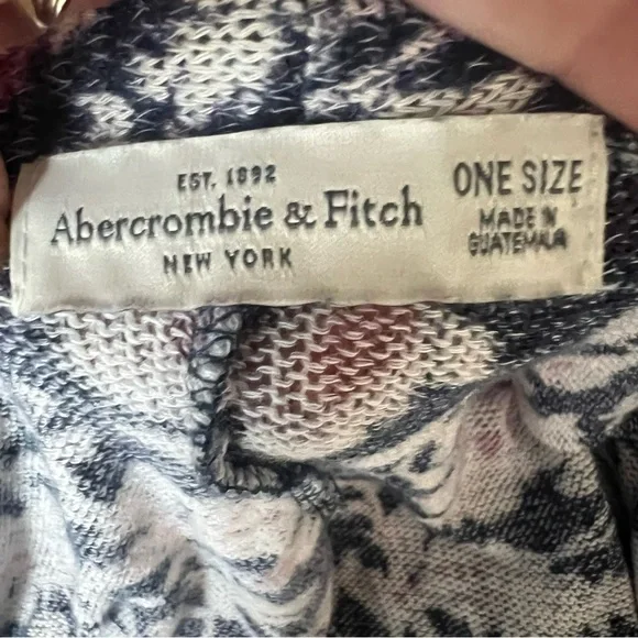 Abercrombie & Fitch Open Front Cardigan Sweater Lightweight Knit Floral One Size - Picture 9 of 11